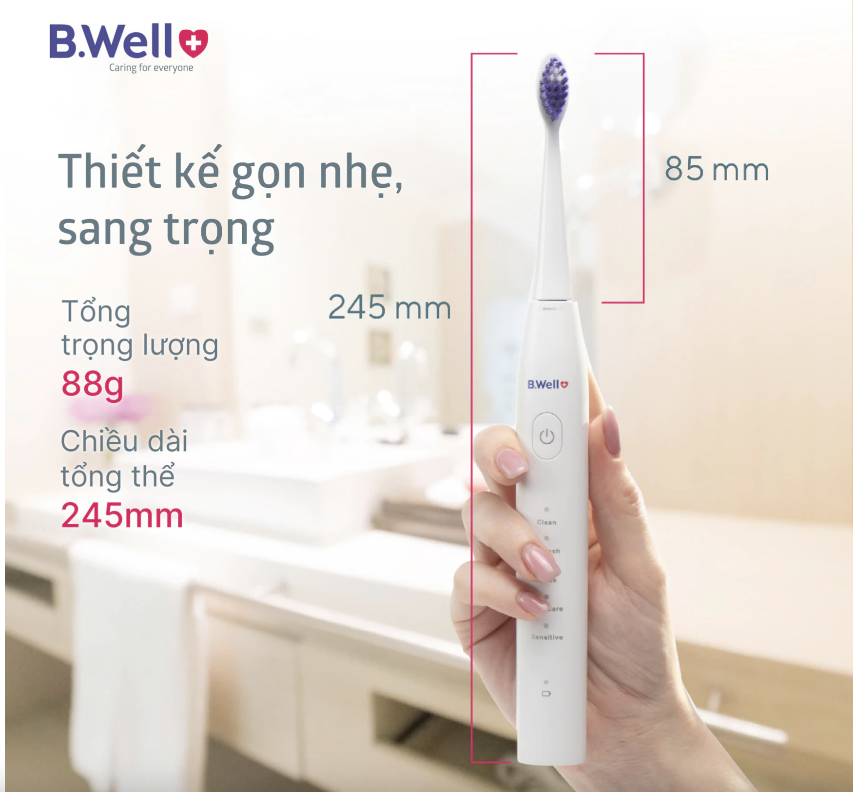 Bàn chải điện B.Well Swiss PRO-850 Thụy Sỹ - HÀNG CHÍNH HÃNG